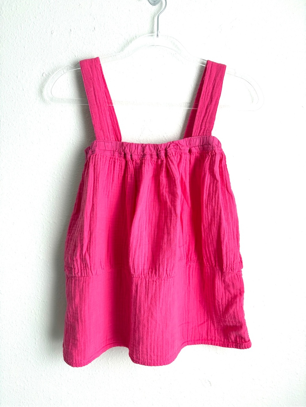 Crewcuts | Girls Bright Pink Cotton Waffle Flowy Tank Top Size 14